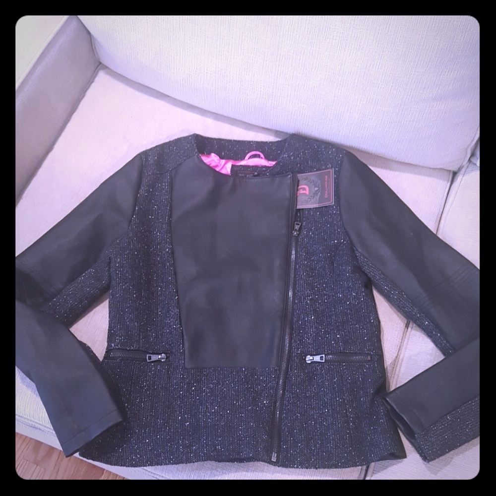 Brand New Leather and tweed No to Jacket